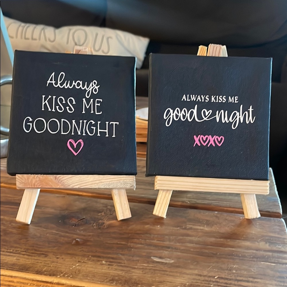 Black and Pink Decorative Canvas Set